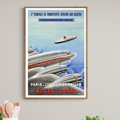 Affiche Compagnie Générale des Transports Aériens Air Algérie
