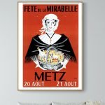 Affiche vintage pour la Fête de la Mirabelle à Metz, 20-21 août.