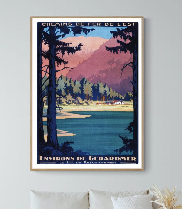 Affiche vintage Environs de Gérardmer, lac de Retournemer.