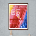 Affiche vintage de Roland Garros avec le score 85, style rétro, décoration sportive.