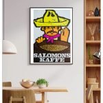 Affiche vintage de style rétro représentant un personnage mexicain avec sombrero, pour décoration ca.