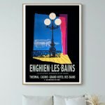 Affiche vintage d'Echternach Luxembourg avec vue sur la ville et éléments artistiques.
