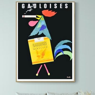 Affiche vintage Liberty avec cigare et couleurs vives, évoquant l'art rétro américain. Parfaite déco.