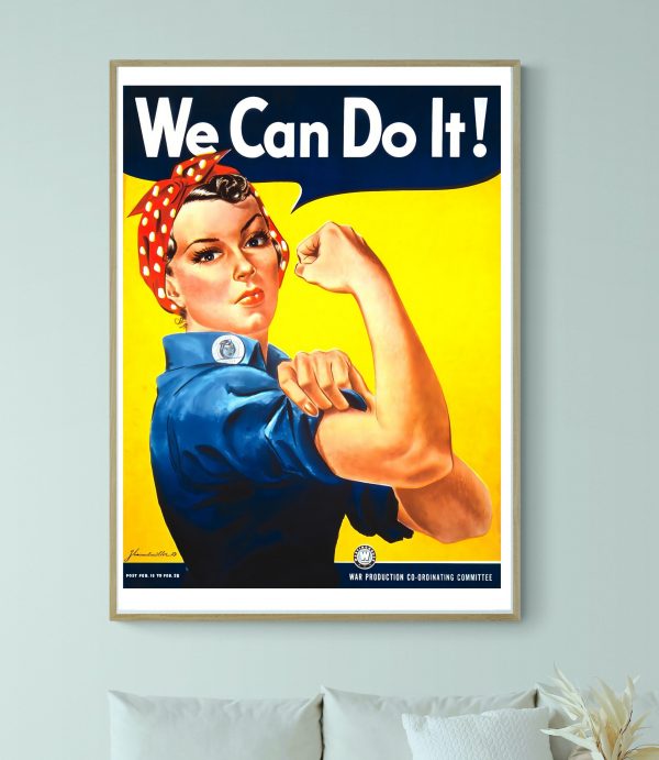 Affiche vintage "We Can Do It" avec femme forte en style rétro.