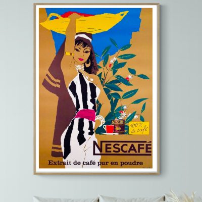 Affiche Nescafé, Extrait de café pur en poudre