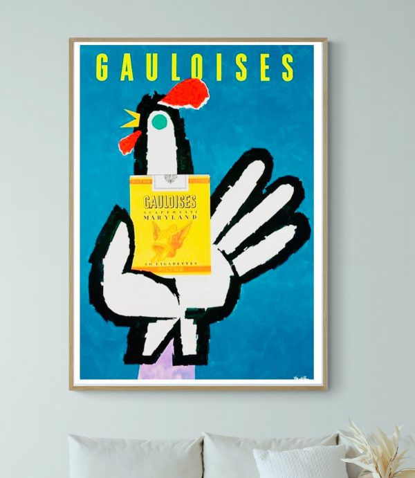 Affiche vintage Liberty Cigarettes avec design artistique coloré et style rétro.