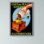 Affiche vintage de café Kneipp avec anis, style rétro.