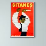 Affiche vintage "Liberty" avec femme afro tenant une cigarette, style rétro.