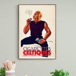 Porte-cigarette vintage avec homme fumant une cigarette.