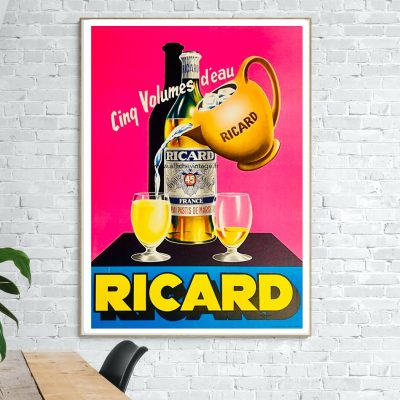 Affiche Ricard, cinq volumes d'eau