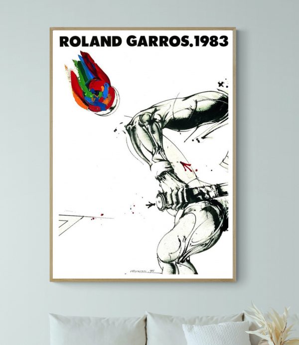 Affiche vintage "Affiche Liberty" pour cigarettes américaines, inspirée du style de Roland Garros 19.