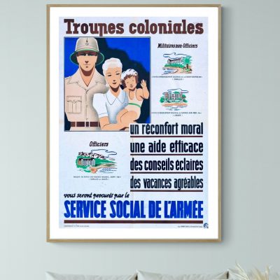 Affiche Troupes Coloniales, service social de l'année