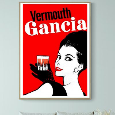 Affiche Vermouth Gancia Femme