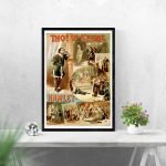 Affiche vintage de la pièce Hamlet de Tho's W Keene, illustrée dans un style rétro.