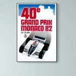 Affiche vintage du Grand Prix de Monaco 1993 avec logo Marlboro.