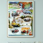 Affiche vintage du Grand Prix de Monaco 1993 avec voitures de course Marlboro.