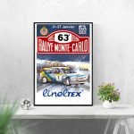 Affiche vintage du Grand Prix de Monaco 1993 avec logo Marlboro et voitures de course.