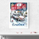 Affiche vintage Rallye Monte Carlo 1993 avec voiture de course Marlboro.