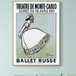 Affiche vintage Ballet Russe, Théâtre de Monte-Carlo, soirée du 19 avril 1911.