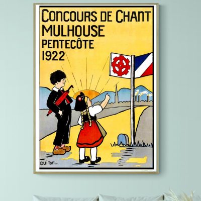 Affiche Concours de Chant Mulhouse Pentecote 1922