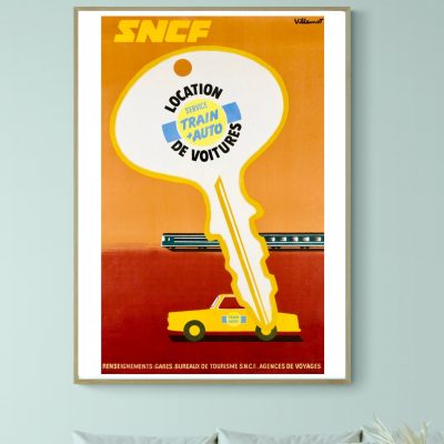 Affiche Location de voitures SNCF