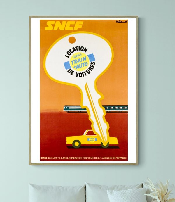 Clé vintage SNCF pour visiter la Côte d'Azur en train ou autocars.