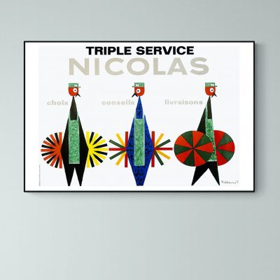 Affiche Triple Service Vins Nicolas