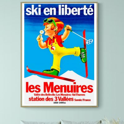 Affiche Les Menuires, Ski en liberté