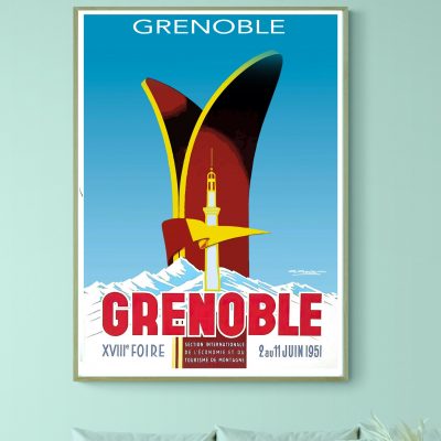Affiche Grenoble Ski 1951