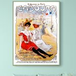 Affiche vintage Cabourg, plage et promenade en bord de mer.