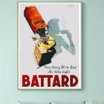 Affiche vintage Café Battard, promotion de cafés de qualité et dégustation.