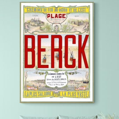 Affiche vintage de Brest, mettant en valeur la côte des Légendes et le chemin de fer du Nord et de l.