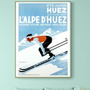 Affiche Ski Huez - L'alpe d'Huez