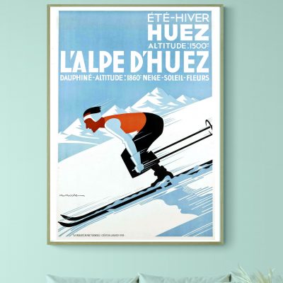 Affiche Ski Huez - L'alpe d'Huez