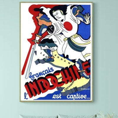 Affiche vintage Trophées d'Auvergne 1966, illustration artistique avec un personnage en mouvement, s.