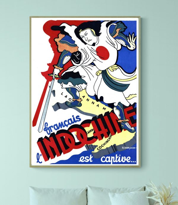 Affiche vintage Trophées d'Auvergne 1966, illustration artistique avec un personnage en mouvement, s.