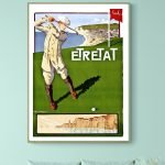 Affiche vintage de Brest, mettant en valeur la côte des Légendes avec un golfeur en action.