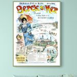 Affiche vintage Berck-sur-Mer, illustrant la plage, la promenade et le patrimoine côtier.