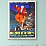 Affiche vintage de la Sedelle à Crozant, représentant un personnage en mouvement dans un style rétro.