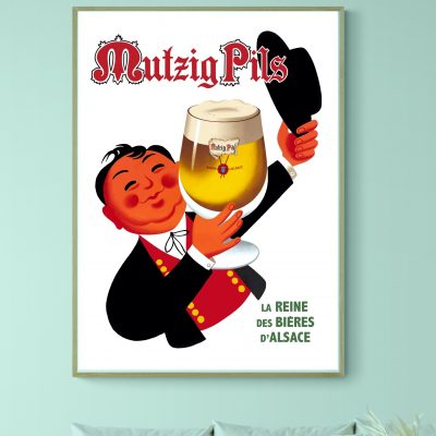 Affiche Mutzig Pils, la Reine des Bières d'Alsace