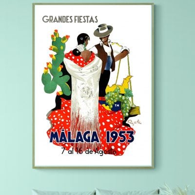 Affiche Malaga - Grandes Fiestas 1953