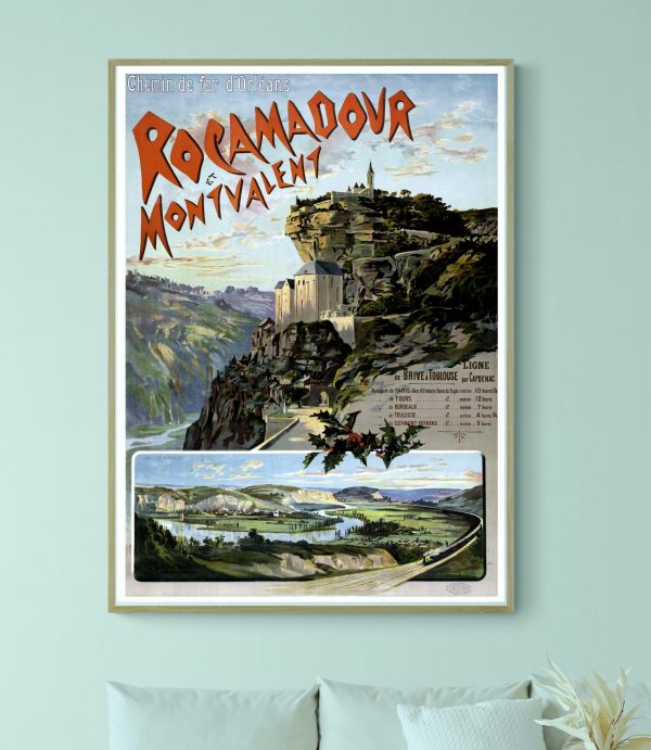 Affiche vintage de la Sedelle à Crozant, illustrant la région de La Creuse avec paysages pittoresque.