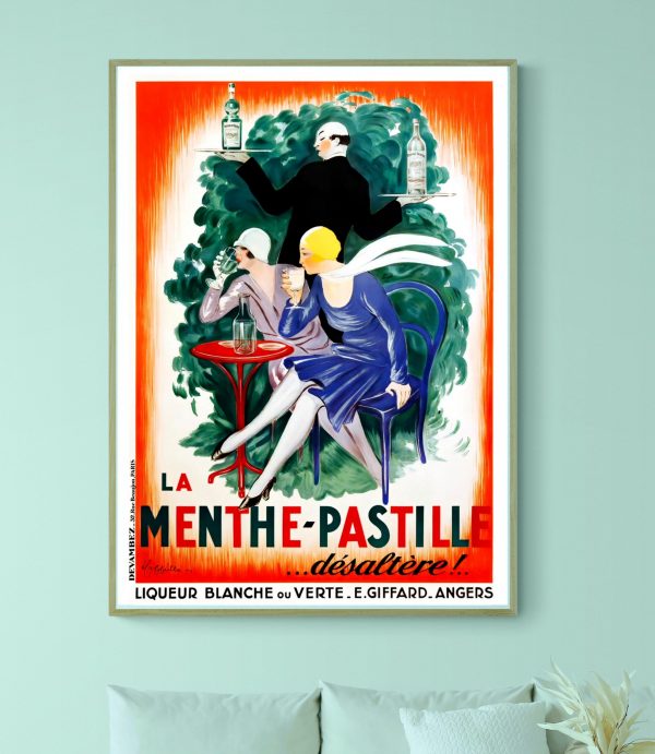Affiche vintage Martini Vermouth, décoration rétro pour bar ou cuisine.