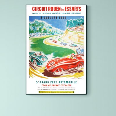 Affiche Circuit Rouen Les Essarts 1956