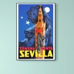 Affiche vintage pour la Feria de Séville 1955.