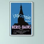 Affiche vintage de la Creuse, Sedelle à Crozant, avec silhouette d’église.