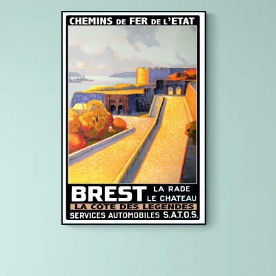 Chemins de fer de l'État, affiche vintage de Brest.