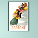 Affiche vintage de la Feria de San Fermin 1991 à Pampelune.