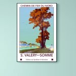 Affiche vintage de Brest, illustrant la côte des Légendes avec un arbre et la mer.
