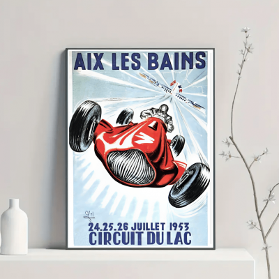 Affiche Circuit du Lac - Aix les Bains 1953